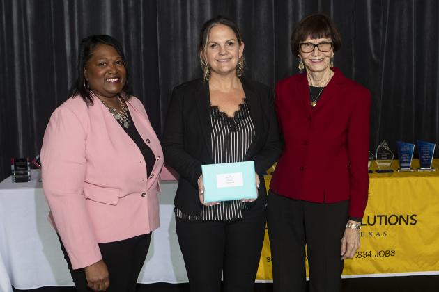 Pictured at the 2019 Annual Awards of Excellence Luncheon, left to right, are Marilyn Smith, executive director, guest speaker Natalie Thompson, ExxonMobil, and Sue Daniels, workforce board chair.