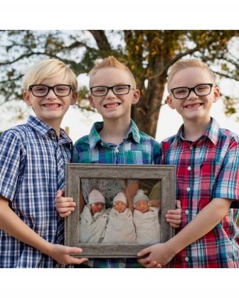 Carson, Carter and Christian were born 9 weeks premature on January 30, 2013. Upon delivery, the boys spent 40 days in the CHRISTUS Southeast Texas St. Elizabeth Neonatal Intensive Care Unit (NICU). Because of the Beaumont facility's Level 3 NICU, they were able to stay locally. The friendships the family made with the NICU nurses are ongoing today.